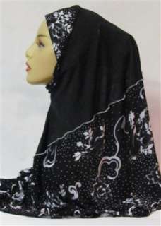 Piece Amira Black/White Print hijab hijabs abaya jilbab scarf 