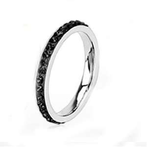   Ring For Women with Multi Black Cubic Zirconias Arround band Jewelry