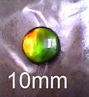 ammonite ammolite STONE crystal topped cabacon 10 mm round  