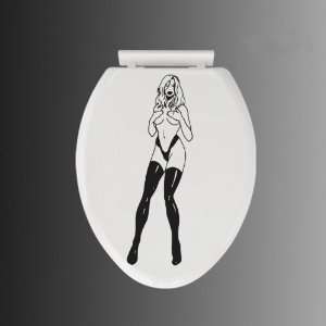 Vinyl Wall Art of Pin up Girl Toilet Seat Art 12 in Size Your Choice 