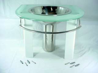 NEW Glass Bathroom Vanity Stainless Sink Bowl Tempered  