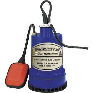   Industrial Submersible Pump with Float Switch   1326 GPH, 1/8 HP, 1in