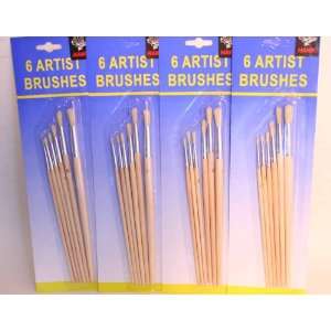   24 New Artists Wood Handle Artist Paint Brushes Patio, Lawn & Garden
