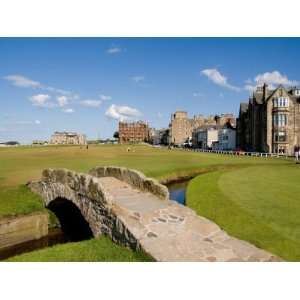 Golfing the Swilcan Bridge on the 18th Hole, St Andrews Golf Course 