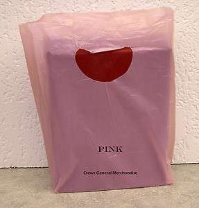 100 PINK Plastic Merchandise Shopping Bags 7x3x12  