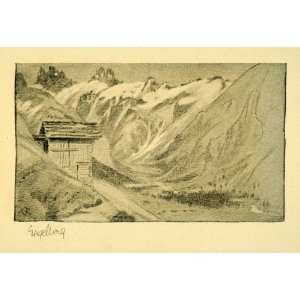   Mountains Urner Alp Art   Original Halftone Print