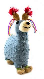 Fair Trade Hand Knit Stuffed Blue Llama from Peru Toys WorldofGood 