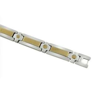   Gold And Silver Tone Greek Key Pattern Bracelet SSB926TT Jewelry