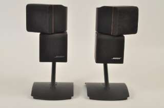   of 2 BOSE Black Double Cube Redline Speakers w/ UTS 20 Stands  
