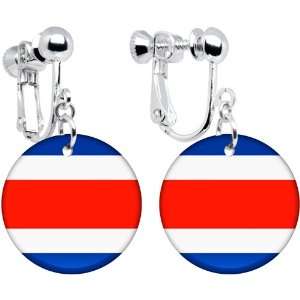  Costa Rica Flag Clip on Earrings Jewelry