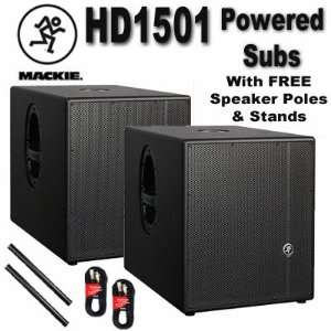  Mackie HD1501 Powered Active 15 Band DJ Subs Pair New 