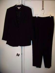 Womens NYGARD Black PANT SUIT SZ 16 LINED  