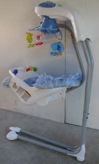 NICE * FISHER PRICE CRADLE ROCKER BABY SWING w/ MOBILE TRAY SIDE 2 