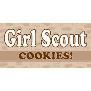    3x6 Vinyl Banner   Girl Scout Cookies Brown 