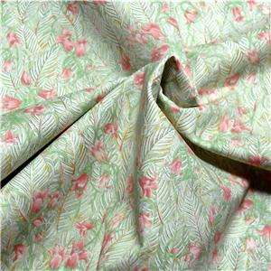 Hoffman Cotton Fabric Soft Coral Pink Floral, BTY  