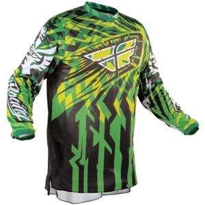   Fly Racing Youth Kinetic Jersey   2010   Large/Green/Black: Automotive