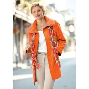  TravelSmith Womens Ruffle Rain Jacket Orange L: Everything 