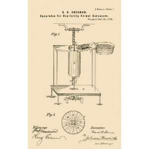 : 1873 US Patent on Apparatus for Depilating Animal Carcasses  Patent 