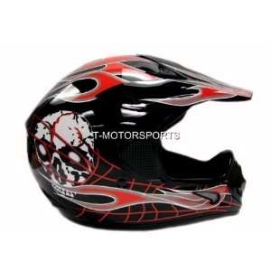   Red Skull Flame Motocross ATV Off road Helmet DOT (XLarge) Automotive