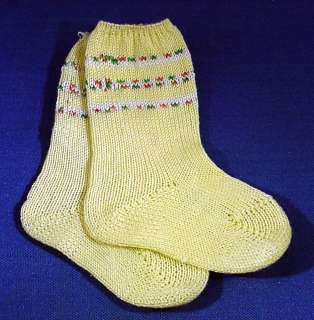 VINTAGE DOLSOX KNITTED COTTON BABY DOLL SOCKS for 22   24 BABY 