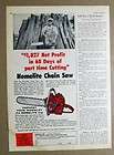 1957 Homelite Chain Saw Ad Harvest your woodlot the Homelite way