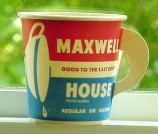 Unused Vintage 1950s Maxwell House Coffee Sample Cup  