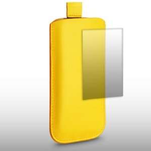  SAMSUNG S8300 ULTRATOUCH YELLOW LEATHER POCKET POUCH COVER 