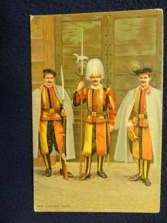 Swiss Guards. Rome. Great early postcard scene. Unused condition. Fine 
