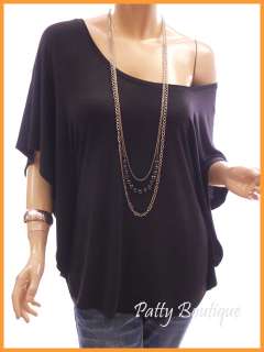 Unique On/One Shoulder Batwing Casual Tunic Top  