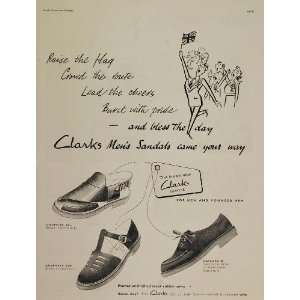 1953 Print Ad Clarks Men Sandal Shoe Crepe Rubber Sole   Original 