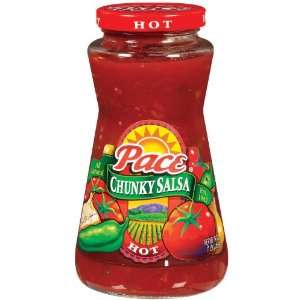 Pace 16oz Hot Chunky Salsa 3pack  Grocery & Gourmet Food