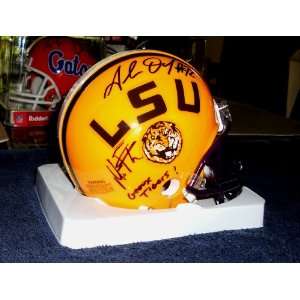 Matt Flynn & Glenn Dorsey Autographed Hand Signed LSU Mini Helmet