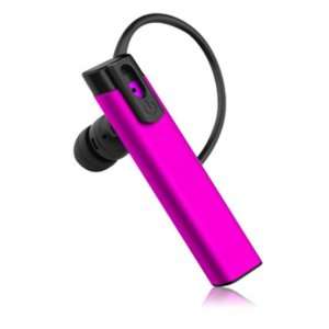 Slim Pink Anodized Aluminum Bluetooth Headset with Noise Reduction For 