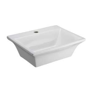 Barclay 4 471WH Lea Single Hole Above Counter White Trapezoidal Basin 