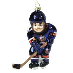  New York Islanders Nhl Glass Hockey Player Ornament (4 