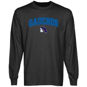 NCAA UC Santa Barbara Gauchos Charcoal Logo Arch Long Sleeve T shirt 