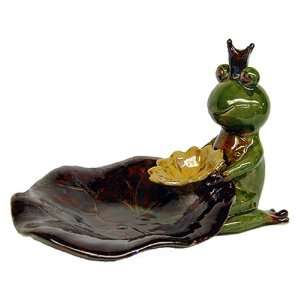  Ceramic Frog Prince Birdfeeder: Patio, Lawn & Garden