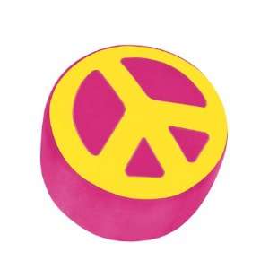  Peace Ottoman Hot Pink/Yellow 