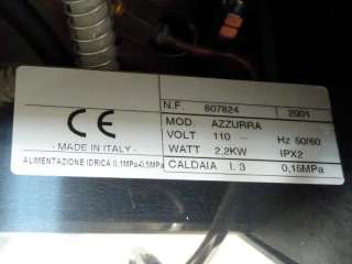 NEW La Spaziale Azzurra 120V Double Boiler 1 Group Espresso Machine 