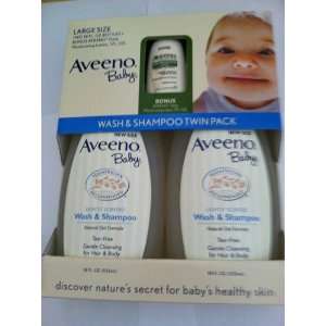 Aveeno Baby Wash and Shampoo Twin Pack with Bonus Aveeno Daily Lotion 