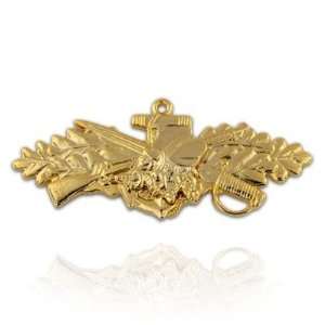  U.S. Navy Seabee Combat WFR Gold Pin: Jewelry
