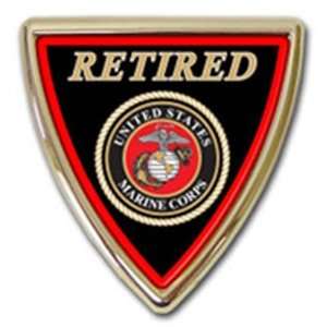 US Marine Seal Retired Shield Chrome Auto Emblem