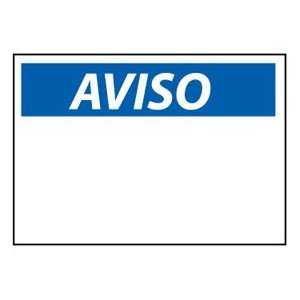 Spanish Vinyl Sign   Aviso Blank  Industrial & Scientific