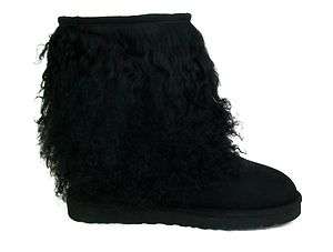 UGG Australia 1875 Sheepskin Cuff Boot Black Sizes 6,7,8,9,10  