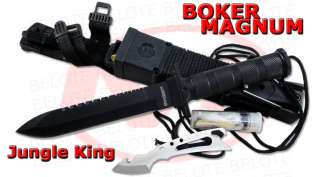 Boker Magnum Jungle King Sawback Fixed Blade w/ Sheath & Accessories 