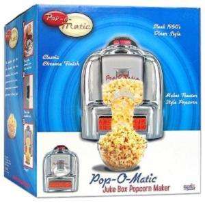 Pop O Matic Retro Juke Box Air Popcorn Maker Chrome  