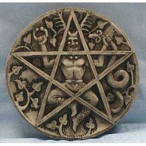  HORNED GOD AND PENTACLE PLAQUE