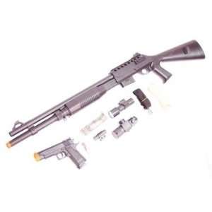    Airsoft FULL SIZE PUMP SHOTGUN w 34 45 pistol 
