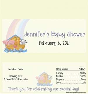 Noahs Ark Baby Shower Candy Bar Wrappers Favors  