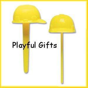 12 Construction Hard Hat Party Cupcake Pick  